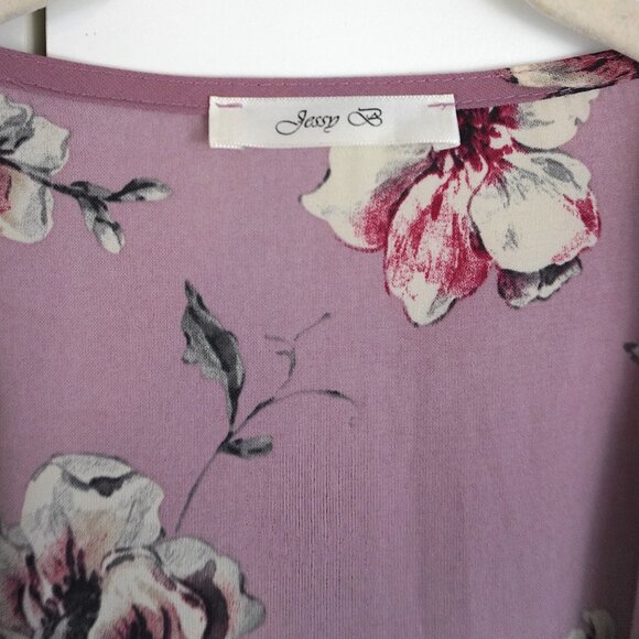 ModCloth (Jessy B) "Maximizing Mindfulness Kimono" in "Mauve Blooms" - Picture 6 of 7